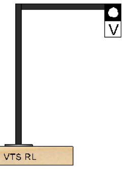 Art. VTS RL Vertreksein rechts op perron, met uitlegger*